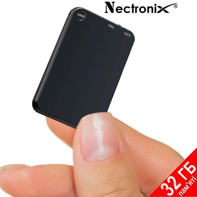 Міні диктофон брелок з активацією голосом Nectronix V15, 32 Гб пам'яті, 30 годин запису, чорний