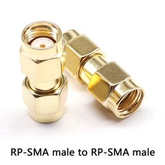 SMA перехідник коннектор з RP-SMA male на RP-SMA male без штирків з 2-х сторін
