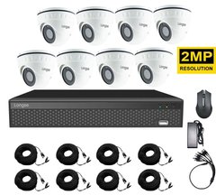 Система відеоспостереження для магазину на 8 камер Longse XVR2008D8P200 kit, 2 Мп, HD1080P