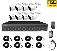 Комплект відеоспостереження на 8 камер для будинку або дачі Longse XVR2108HD8M500, 5 Мегапікселів