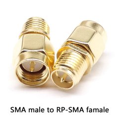 SMA перехідник з SMA male на RP-SMA female зі штирьком з 2-х сторін