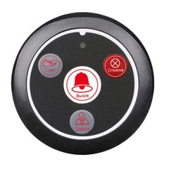 Кнопка вызова официанта беспроводная с 4-мя кнопками Retekess T117 черная, русские подписи (счет, вызов, отмена, заказ)