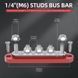 Распределительный блок с шиной Bus Bar с 5ю шпильками М6 для соединения кабелей 150А, 48 VDC/300VAC, красный