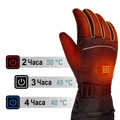 Перчатки с подогревом на аккумуляторах до 50 градусов Luckstone WarmSpace HE500, 3 режима, до 4 часов согревания, размер L