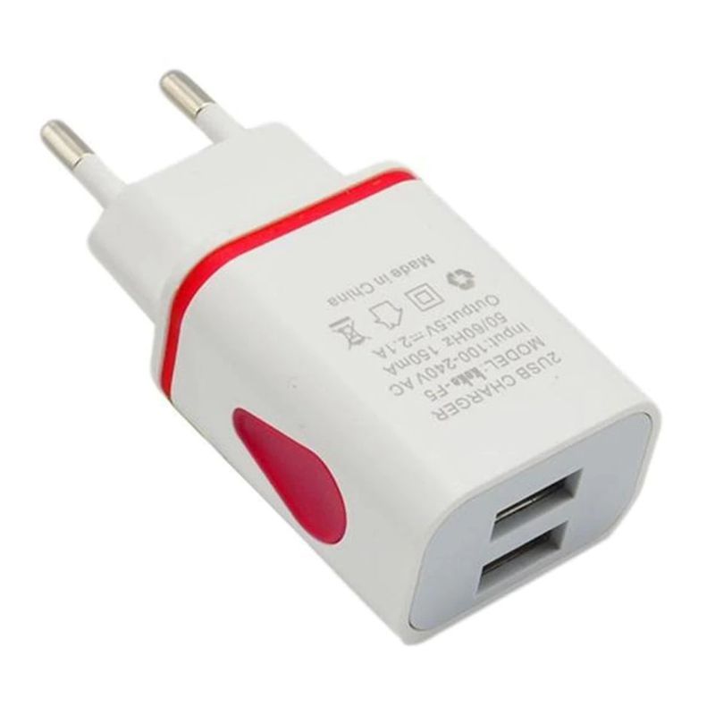 USB Зарядка для транспорта 2USB A красная подсветка TUC-CABLK-RED