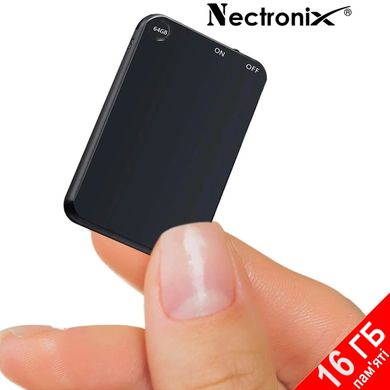 Міні диктофон брелок з активацією голосом Nectronix V15, 16 Гб пам'яті, 30 годин запису, чорний