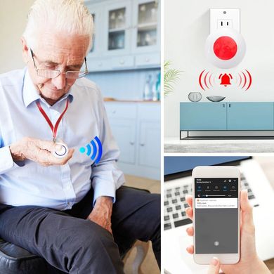 Wifi кнопка SOS для пожилых и больных людей для экстренного вызова помощи Nectronix SS01, приложение Tuya Smart