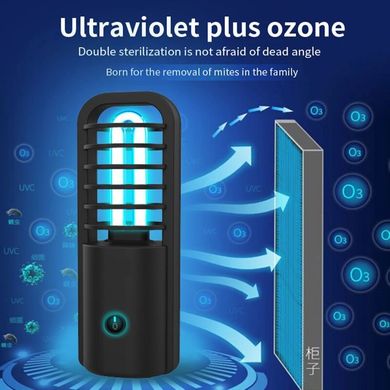 Кварцова лампа бактерицидна ультрафіолетова - УФ стерилізатор САНІТАЙЗЕР з акумулятором ATWFS UVC-86, чорна