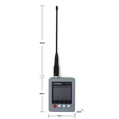 Частотомер цифровой ANYSECU SF-103 с анализатором CTCCSS/DCS кодов радиостанций с диапазоном измерения 2 МГц - 2.8 ГГц