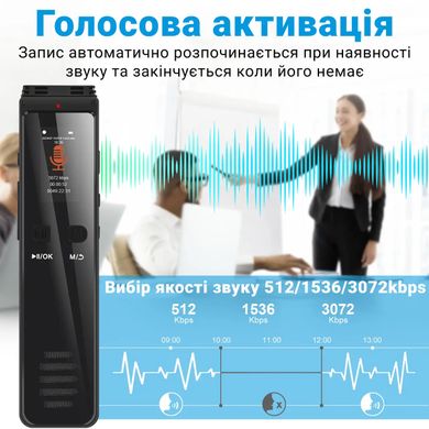 Цифровой блютуз диктофон для записи телефонных разговоров Savetek GS-R29, 32 Гб памяти, bluetooth