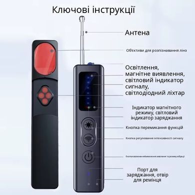 Детектор жучков, скрытых камер и магнитов - антижучок 4 в 1 с фонариком Nectronix T18