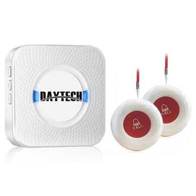 Бездротова система виклику медперсоналу з 2-ма кнопками Daytech CC02 до 150 метрів, біла