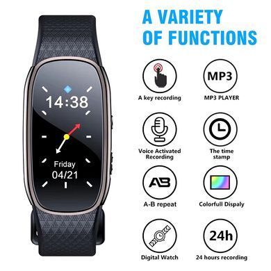Годинник з диктофоном та MP3 плеєром Nectronix R48, 8 Гб пам'яті (Товар з невеликим дефектом)