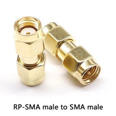 SMA переходник коннектор с RP-SMA male на SMA male со штырьком с 1-й стороны