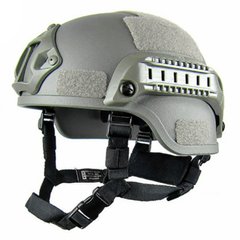 Каска шлем тренировочный пластиковый с NVG креплением для прибора ночного виденья MICH2000, серый