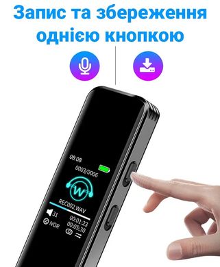 Диктофон цифровой с активацией голосом Savetek GS-R63, 32 Гб памяти
