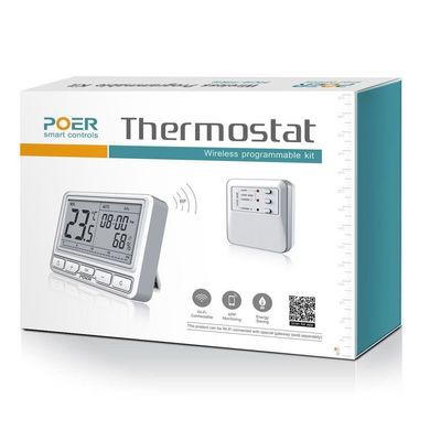 Бездротовий термостат для теплої підлоги або обігрівача Poer PTC16, з бездротовим терморегулятором