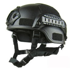 Каска шлем тренировочный пластиковый с NVG креплением для прибора ночного виденья MICH2000, черный