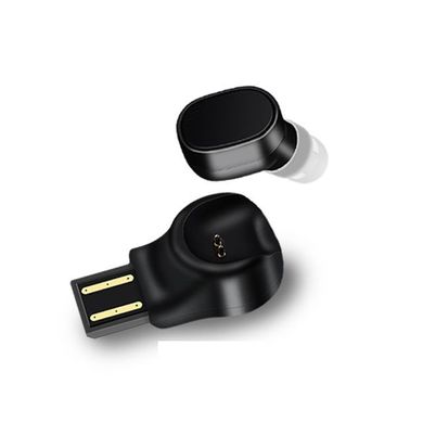 Блютуз гарнітура для телефону - безпровідний навушник з USB зарядної станцією Heonyirry X12, чорна