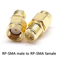 SMA перехідник з RP-SMA male на RP-SMA female зі штирьком з 1-ї сторони