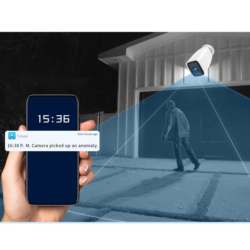 Wifi камера с огромным аккумулятором 12000 мАч, до 1 месяца автономной работы Nectronix ZC-PC206, уличная, с записью (белая) — фото 2