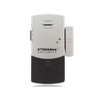 Датчик відкриття дверей із сиреною та функцією оповіщення про відвідувача Doberman Security SE-0101С, звукова сигналізація, сріблястий