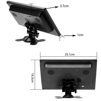 Автомобильный монитор в машину 10 дюймов для камеры заднего вида Hoco HD101, 1024х600, AV, HDMI, VGA