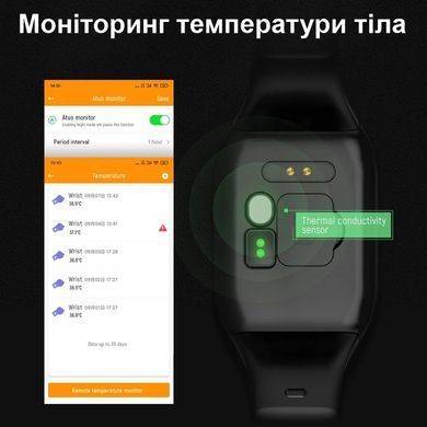 GPS браслет для дітей та літніх людей з SOS, голосовим зв'язком, датчиками температури та тиску Nectronix Y14