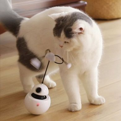 Інтерактивна іграшка для котів Pet Elite Robot-E 3in1, куля - вертушка з лазером і приваблюючим кота звуком