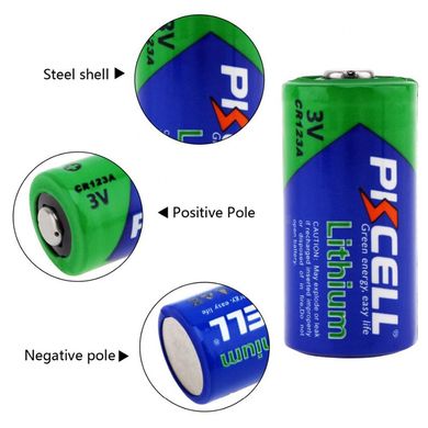 Літієва батарейка PKCELL CR123A, 3 вольта