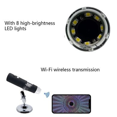 Wifi мікроскоп цифровий акумуляторний з 1000х кратним збільшенням KKMOON BW-1000, із записом фото / відео на смартфон