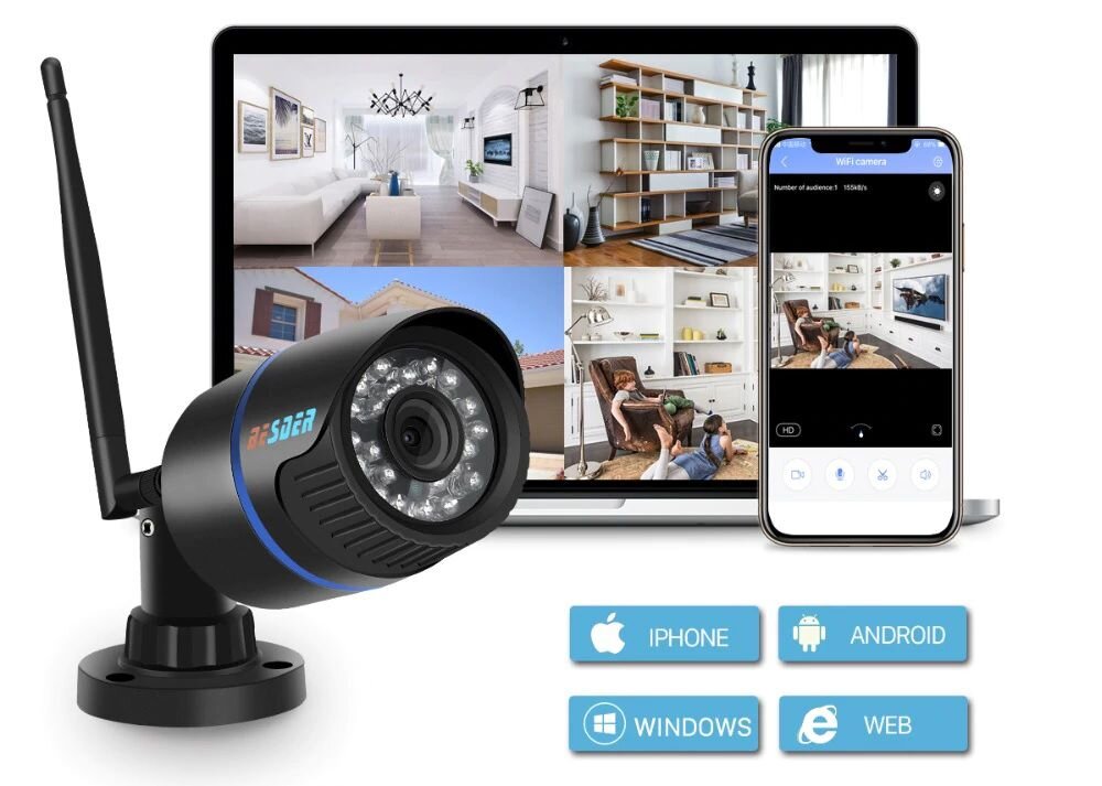 Wifi камера відеоспостереження бездротова вулична Besder JW201, 2 мегапікселя, HD 1080P, SD до 64 Гб — фото 5