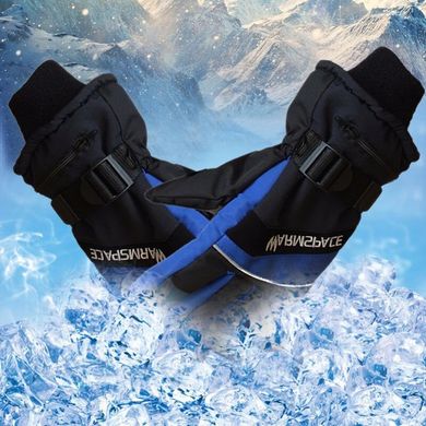 Зимние перчатки с подогревом термо лыжные Luckstone Warmspace HE329 с аккумуляторами, размер L, синие