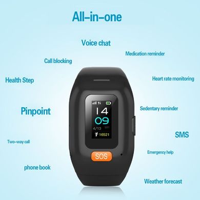 Смарт часы c GPS для детей и пожилых людей ZGPAX SH1000 с кнопкой SOS, микрофоном и двусторонней голосовой связью
