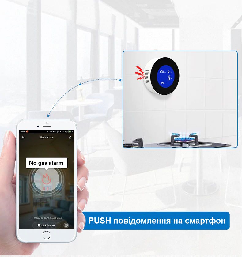 Розумна wifi система захисту від витоку газу для діаметра труби 1/2 дюйма DN15 Nectronix CW-15DN KIT, Tuya app — фото 8