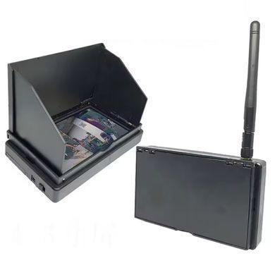 FPV монитор 4.3 дюйма с солнцезащитной шторкой для отображения видеосигнала от дронов 5.8 Ггц Nectronix F48