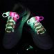 Светящиеся шнурки KS Disco, зеленый + розовый свет