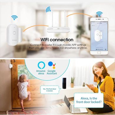 Wifi датчик відкриття дверей і вікон Fuers WIFID01, повідомлення на смартфон