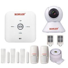 GSM WiFi сигнализация KONLEN TUYA MAXI, полный комплект для дома и офиса + WiFi 1080p камера. Двойная защита!