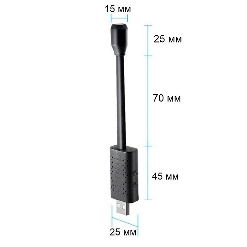 Міні wifi камера USB на гнучкому шлейфі Nectronix U21, запис 1280x720P, V380pro app — фото 2