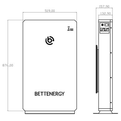 LifePO4 аккумулятор для квартиры, дома, офиса 48V 51.2V 200ah 10Kwh Bettenergy ELESHELL-10.2K