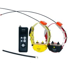 Радио ошейник с gps для охотничьих собак - трекер до 25 км HUNTER-25 PRO-2, с воздействием током и звуком c 2-мя ошейниками для 2-х собак