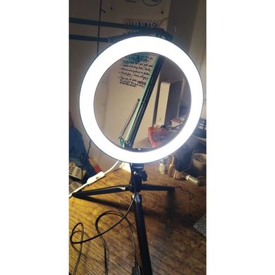 Селфі кільце світлодіодне на штативі з тримачем для телефону Selfie ring light, діаметром 26 см, 3 кольори підсвічування