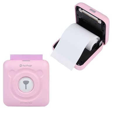 Портативний bluetooth термопринтер для смартфона PeriPage A6, рожевий