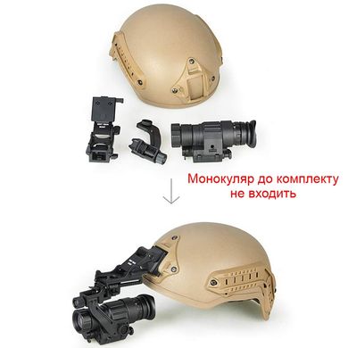 Комплект NVG кріплення на шолом Rhino mount + металевий адаптер J-arm для монокуляра нічного бачення PVS-14