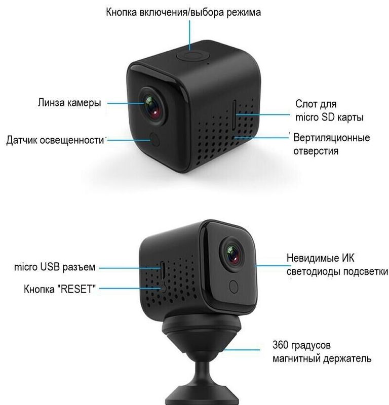 Портативная мини камера wi fi hd 1080 p как включить запись