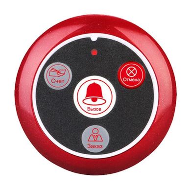 Система виклику офіціанта бездротова з чорним годинником - пейджером Retekess TD108 + 5 червоних кнопок (з кнопкою ЗАКАЗ)