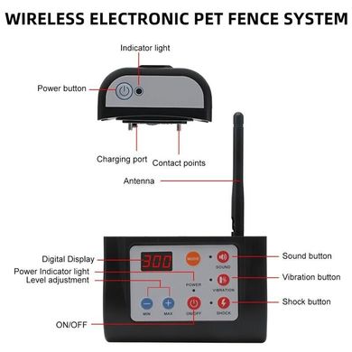 Бездротовий електронний паркан для собак + електронний нашийник для дресирування 2-х собак Petguider 883-2 (з 2-ма нашийниками)